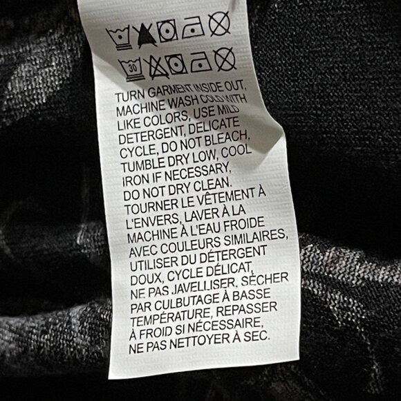 Lucky Brand Womens Size L Black Floral Print Viscose Boho Top - Picture 7 of 9